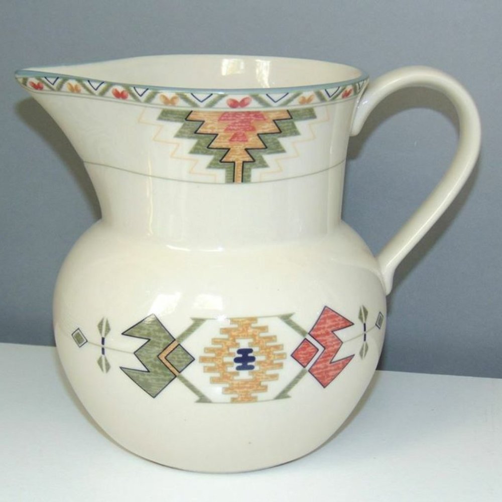 MIKASA China Studio Nova TIMBERLINE Aztec Southwest Theme 60 oz Pitcher UNUSED